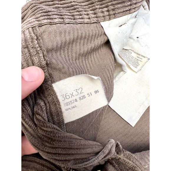 Vintage Brown Corduroy 36x30 Pants Relaxed Baggy Loose 90's Tag 36x32 USA - Picture 9 of 10